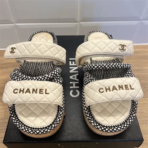 chanel slides fake|chanel shoes real size.